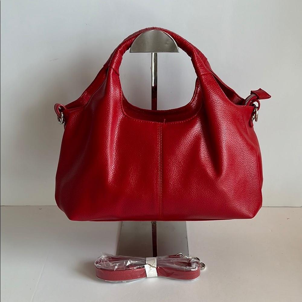 Elegant Red Leather Handbag